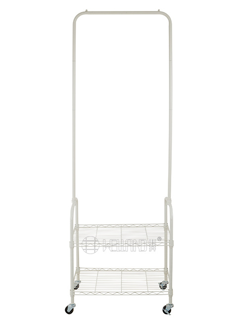 可移動珍珠白兩層簡易掛衣架 可移動珍珠白兩層簡易掛衣架