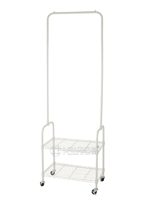 可移動珍珠白兩層簡易掛衣架 可移動珍珠白兩層簡易掛衣架