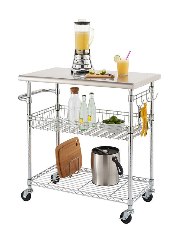 三層不銹鋼工作臺(tái)小推車(chē)