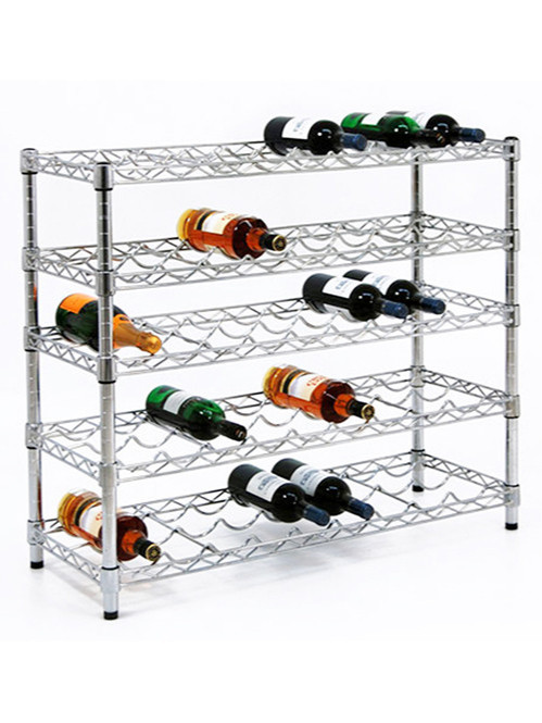 出口標(biāo)準(zhǔn)_紅酒儲(chǔ)放架_五層可調(diào)層距的紅酒展示陳列層架