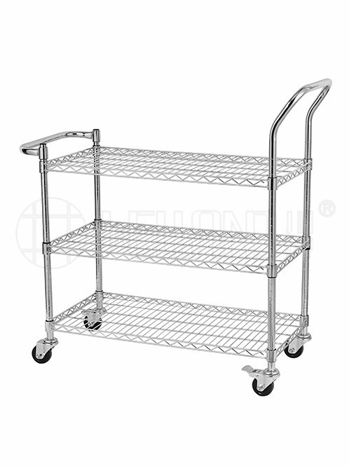 防靜電三層工作手推車配送車