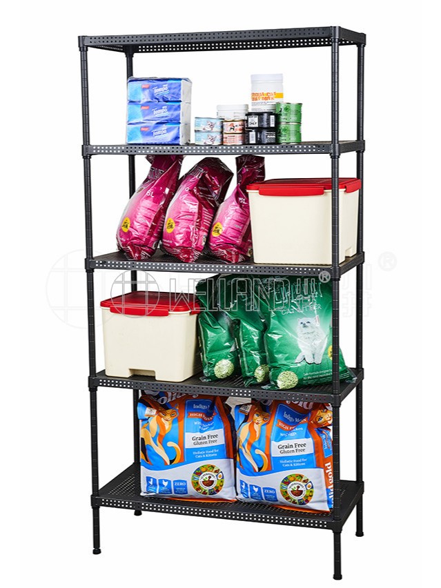 五層烤漆黑蜂窩板式置物架 五層烤漆黑蜂窩板式置物架