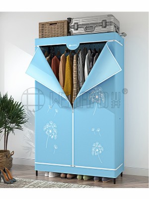 簡易碳鋼雙人布藝衣柜 簡易碳鋼雙人布藝衣柜