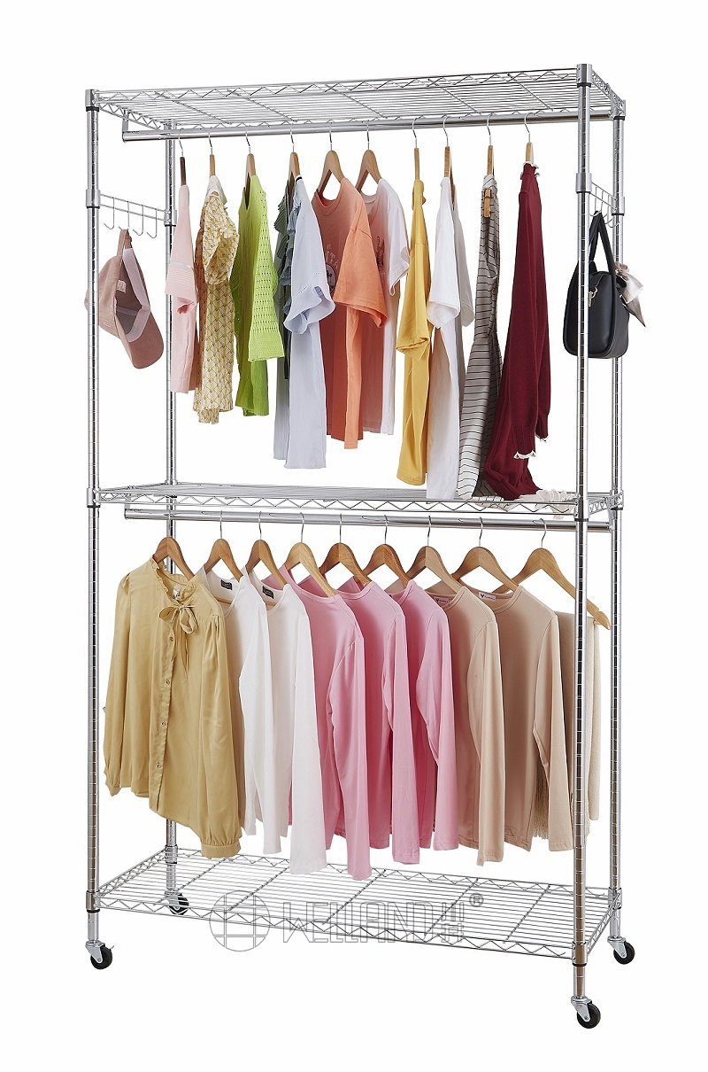 商超實(shí)體店線下暢銷簡易衣櫥架簡介