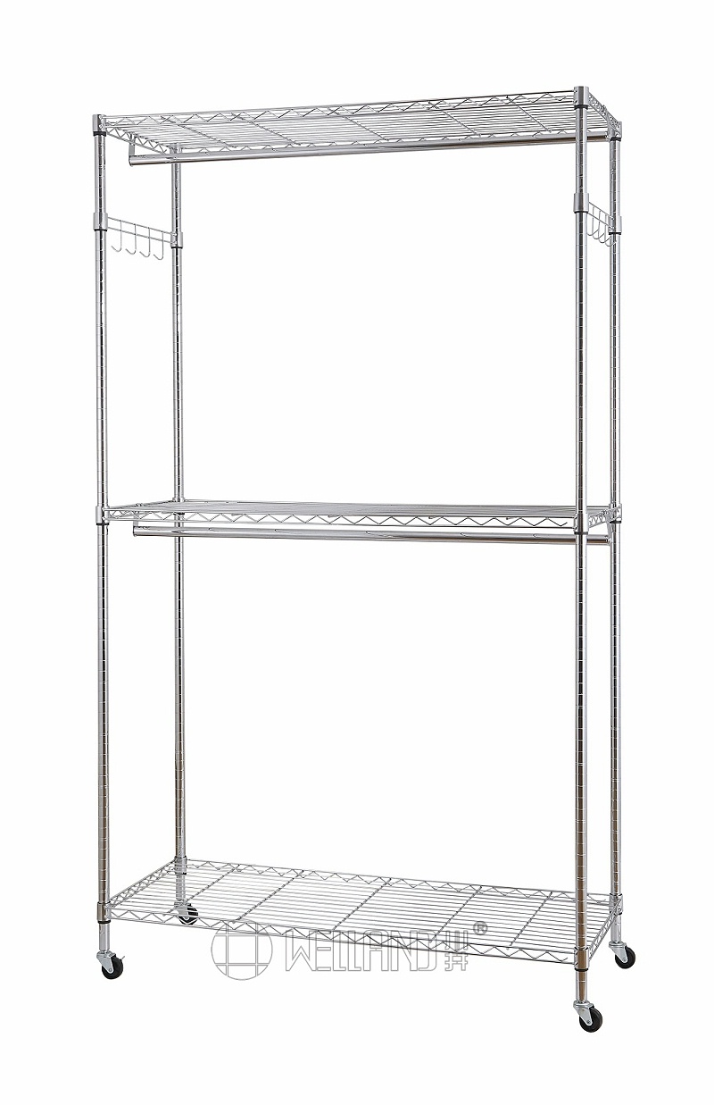 商超實(shí)體店線下暢銷簡易衣櫥架簡介 (2)