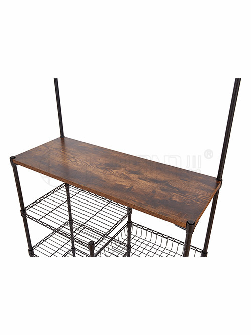 復(fù)古風(fēng)廚房落地微波爐架帶木板 復(fù)古風(fēng)廚房落地微波爐架帶木板