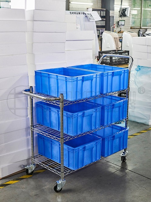 防靜電三層工作手推車配送車 防靜電三層工作手推車配送車