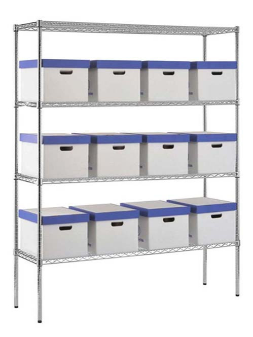 大規(guī)格網(wǎng)格鍍鉻儲物貨架_多尺寸可選高承重