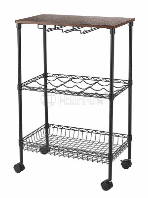 三層復(fù)古金屬紅酒小推車(chē) 三層復(fù)古金屬紅酒小推車(chē)