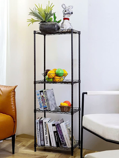 家居客廳臥室多用途收納置物架-碳鋼鐵質(zhì)線網(wǎng)家用架子