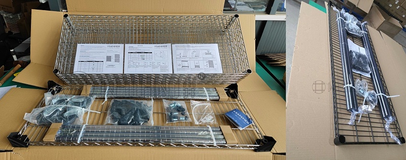 重型商用線網(wǎng)貨架電商包裝簡述