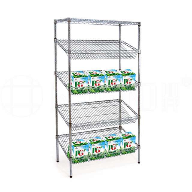 商超蔬菜水果貨架蔬果超市貨架展示斜網線網貨架-川井 (2)