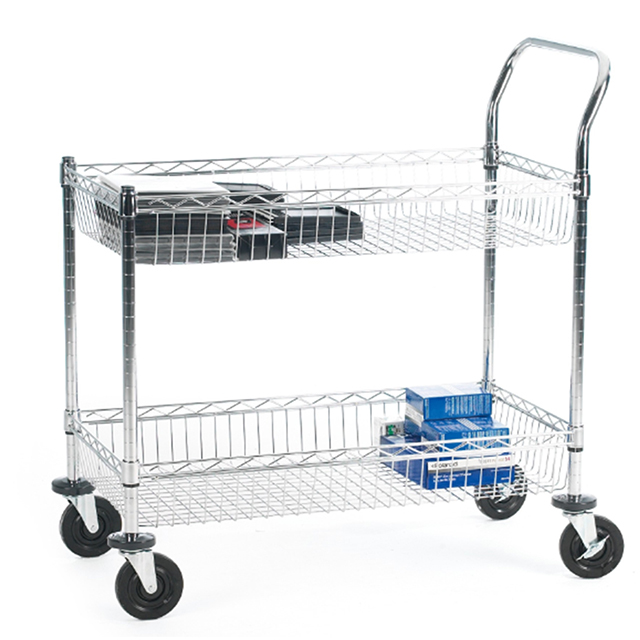 可定制_安裝簡(jiǎn)易物料手推車(chē)_倉(cāng)庫(kù)周轉(zhuǎn)車(chē)二層帶輪