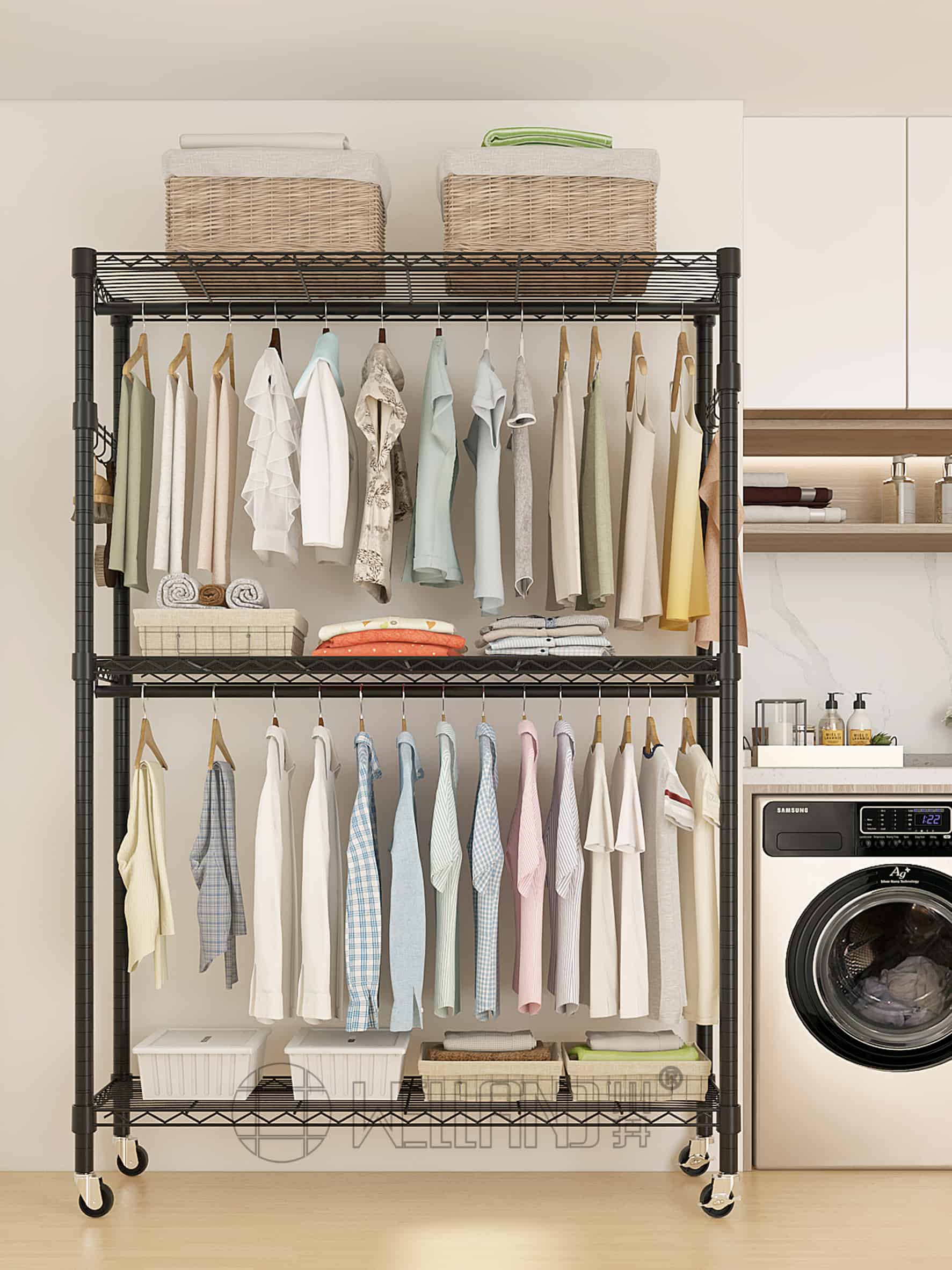 三層單列碳鋼衣櫥架 三層單列碳鋼衣櫥架