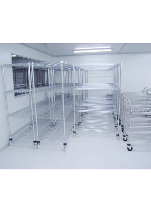 電子工廠車間現(xiàn)場(chǎng)可調(diào)層距鍍鉻線網(wǎng)貨架