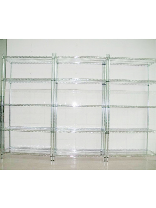 電子工廠車間現(xiàn)場(chǎng)可調(diào)層距鍍鉻線網(wǎng)貨架