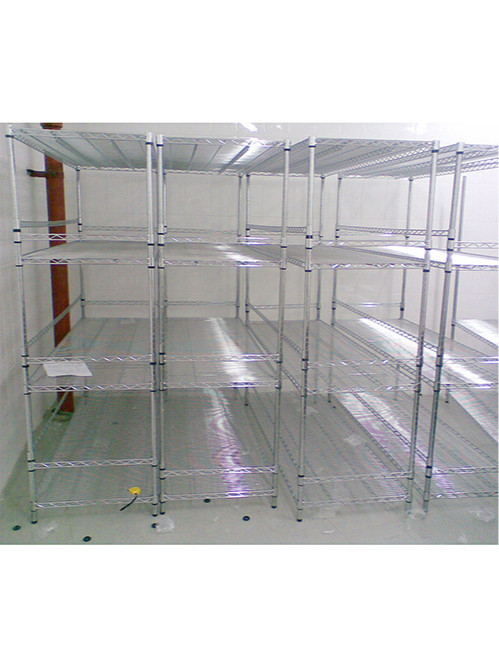 電子工廠車間現(xiàn)場(chǎng)可調(diào)層距鍍鉻線網(wǎng)貨架