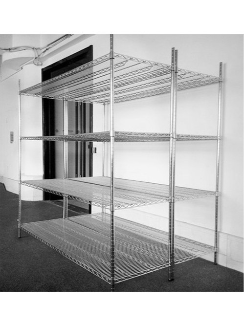 電子工廠車間現(xiàn)場(chǎng)可調(diào)層距鍍鉻線網(wǎng)貨架