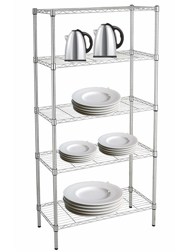 五層電鍍鉻輕型線網(wǎng)置物架 五層電鍍鉻輕型線網(wǎng)置物架