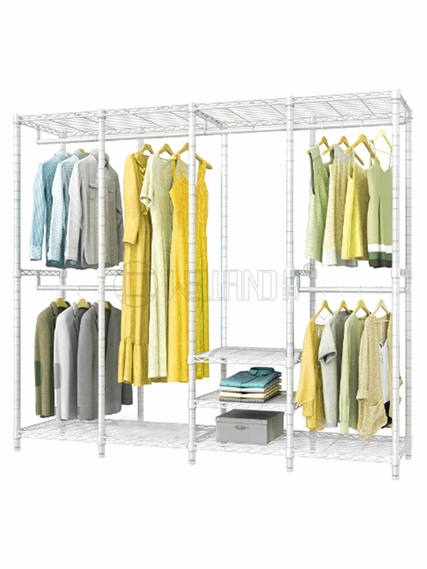 象牙白色簡易質(zhì)量好衣柜 組合衣架 置物架