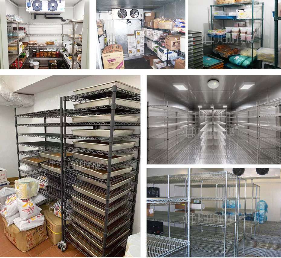 冷庫(kù)防銹貨架食品環(huán)保安全無(wú)菌多層可調(diào)節(jié)金屬冷庫(kù)層架案例