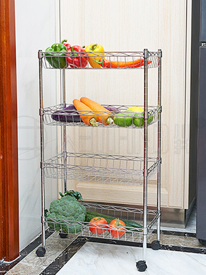 金屬鍍鉻置物架_層架組合式鐵藝網(wǎng)籃架