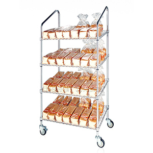 四層烘焙面包甜點(diǎn)零食展示架 多層可拆卸可移動陳列貨架 金屬商品擺貨架 (2)